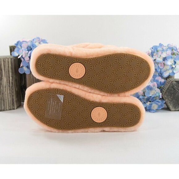 UGG Fluff Oh Yea Peach Sheepskin Fur Slippers Slides Sandals Size 8 NIB - Picture 8 of 9